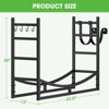 SUGIFT Firewood Rack, Fireplace Log Holder, Wood Steel Stove Bracket Stacking Rack, Outdoor Indoor Firewood Storage with Tools - 3 of 4
