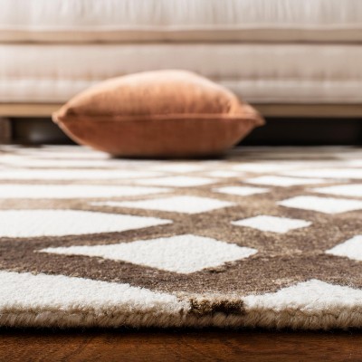 Ivory Chocolate Hand-Tufted Wool Rectangular Area Rug