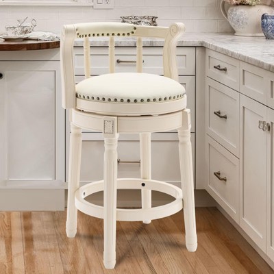 NicBex Swivel Bar Stools,Modern Leather Wooden Counter Height Barstools Chair,Stools for Kitchen,Counter,Living Room,Cafe