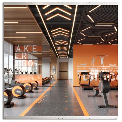 Modern Rectangle Frameless Wall-Mounted Gym Mirror Dance Mirror
