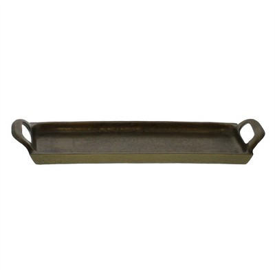 HomeRoots Petite Bronze Narrow Rectangular Tray