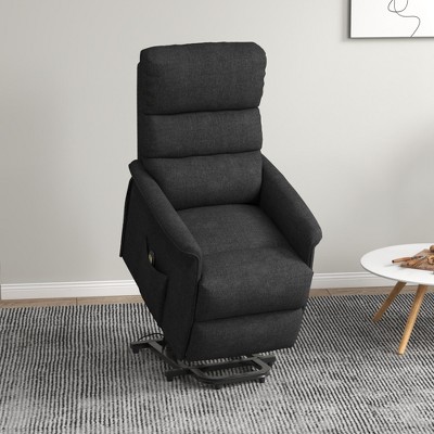 Black Metal Electric Lift Recliner with Remote Control