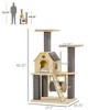 Lyngins Modern Cat Tree with Scratching Posts,Ladder,Cat Tower with Pillow-Covered Perches, Spinning Toy,Cat Condo for Indoor,Gray - 3 of 4