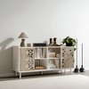 Mid Century Rustic Sideboard Buffet with Sliding Doors, Solid Wood Accent Cabinet for Dining Room, Living Room, or TV Stand - 2 of 4