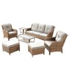 Gymojoy 7 Piece Outdoor Wicker Sofa with Patio Chairs with Coffee Table and Ottoman Sets - 2 of 4