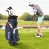 Costway Golf Cart Bag Lightweight & Portable Golf Bag with 14-Way Top 6 Pockets Rain Hood Gray/Navy/Black - 2 of 4