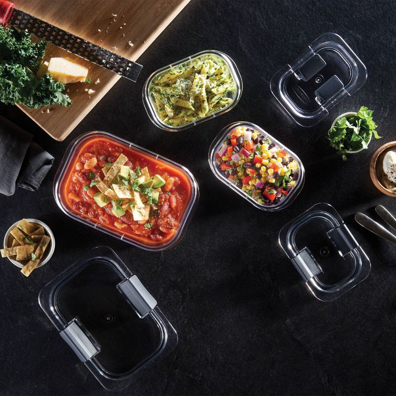 Rubbermaid Brilliance 2.85c Plastic Divided Meal Prep Food Storage Container Clear, 5 of 8