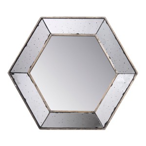 GlasFlength Decorative Wall Mirrors Rhombus Accent Mirror Wall Mirror Polished Mirror Decorative Mirror for Living Room, Silver, 21.4"*1.4"*18.6" - 1 of 3