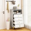 Tangkula 2 PCS 4 Drawer Dresser 44.5" Tall Dresser Chest of Drawers w/Flip-up Fluted Glass Door - 2 of 4