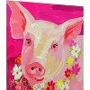 Manual Woodworkers and Weavers Pinky Throw Pig Canvas Wall Art, 32 x 32 Inches, Whimsical Farm Animal Portrait on Stretched Canvas - 3 of 3