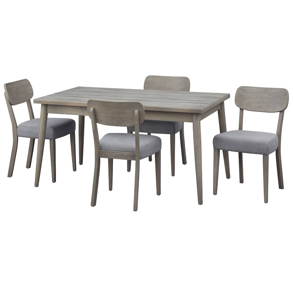 Photos - Dining Table 5pc Carlisle Dining Set Light Gray - Lifestorey