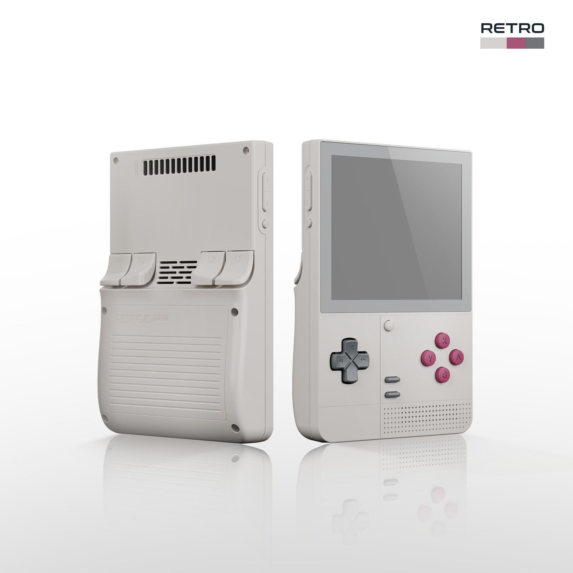 Retroid Pocket Classic Retro Handheld Game Console, 3.92" Touchscreen, G1 Gen2 Processor, 6GB RAM, 128GB Storage