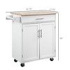 NicBex Mobile Kitchen Island Cart Morden Kitchen Carts on Wheels with Storage, 1 Cabinet and 1 Drawer for Dining Rooms, White - 2 of 4