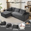 Coucheta 108" Boneless Sectional Cloud Couch Collection - L-Shape with Chaise, Corduroy Fabric, Modern Modular, No Assembly, Multiple Colors - 3 of 4