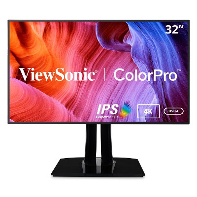 ViewSonic VP3268a-4K 32 Inch Premium IPS 4K Monitor with Advanced Ergonomics, ColorPro 100% sRGB Rec 709, 14-bit 3D LUT, Eye Care, HDR10 Support,