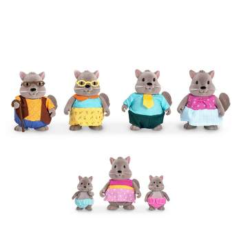 Li'l Woodzeez Miniature Animal Figurine Set - Bustleberry Squirrel Family