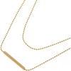 Anna-Kaci Women's Double Layer Gold Tone Bar Pendant Necklace Minimalist Chain Design- Gold - 2 of 4