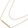 Anna-Kaci Women's Double Layer Gold Tone Bar Pendant Necklace Minimalist Chain Design- Gold - image 2 of 4