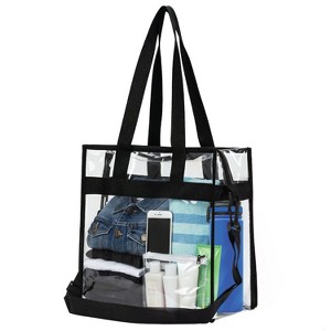 Garnen Clear Bag for Stadium 12x6x12, Clear Bag Crossbody, Shoulder Tote Bag With Zipper, Clear Stadium Approved Bag See Through Bag for Events Travel - 1 of 4