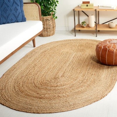 Natural Oval Handmade Braided Jute Area Rug 6' x 9'