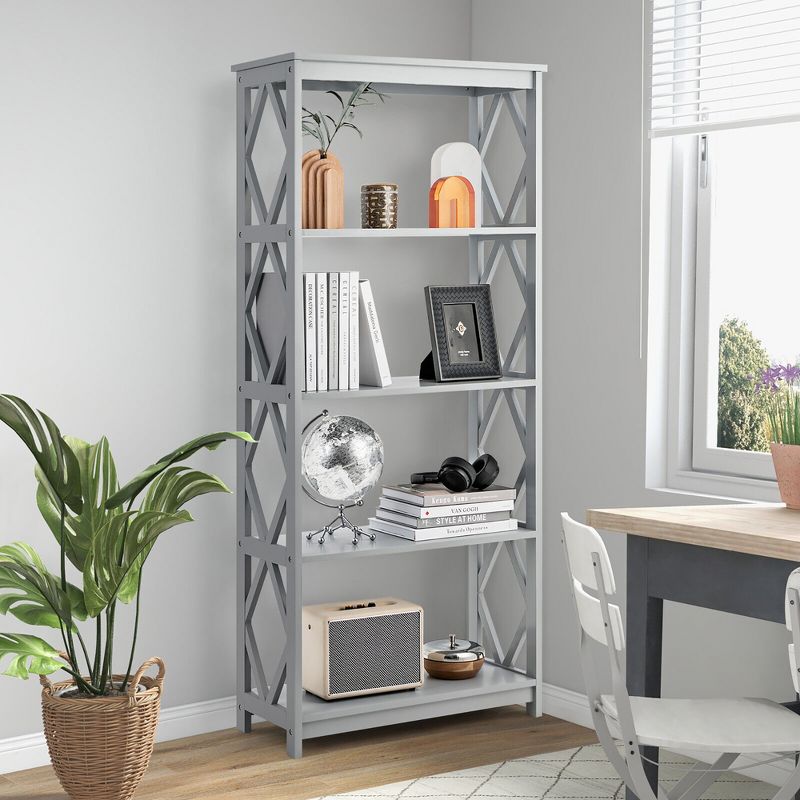 Tangkula 5-Tier Open Bookshelf Bookcase Standing Casual Home Storage Display Rack, 3 of 10