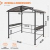 EAGLE PEAK 8x5 ft Grill Gazebo, Steel Frame Outdoor BBQ Cover, Double-Tier Polycarbonate Barbecue Canopy with Shelves - 2 of 4