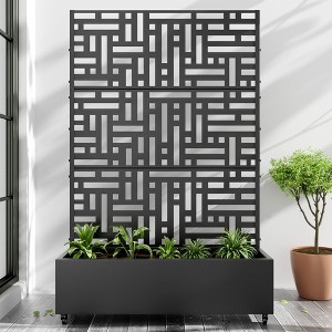 PexFix Outdoor Metal Trellis with Planter Box in Street Pattern - 1 of 4