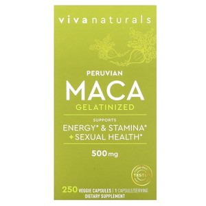 Viva Naturals Peruvian Maca, Gelatinized, 500 mg, 250 Veggie Capsules - 1 of 3