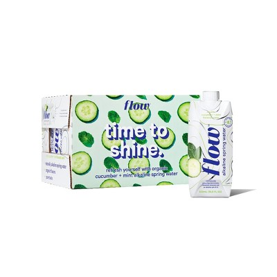 Flow Alkaline Spring Water | 12 pack of 500ml - Cucumber + Mint