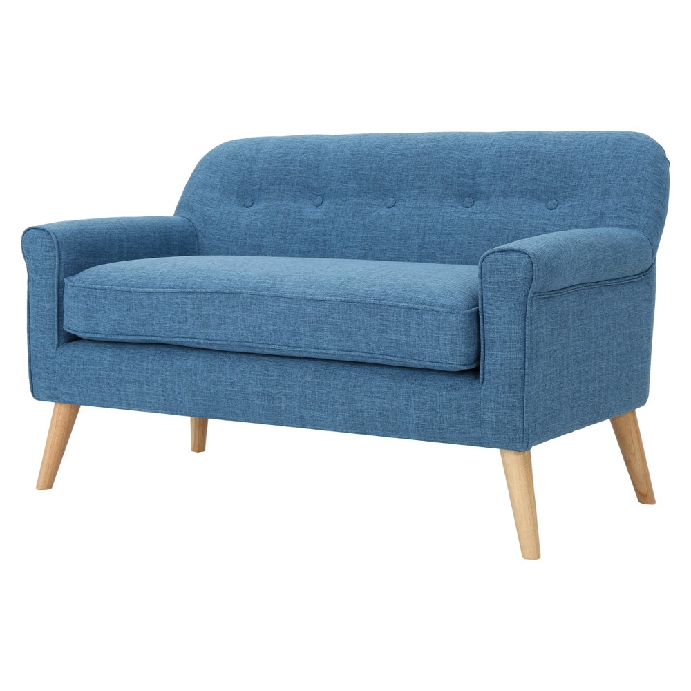 Photos - Sofa Mariah Mid-Century Loveseat Muted Blue - Christopher Knight Home