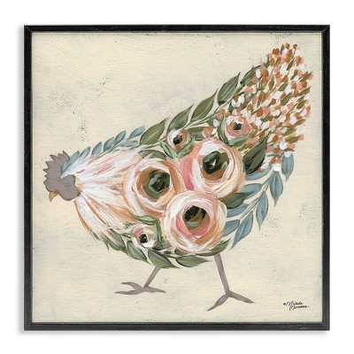 Stupell Industries Vintage Chicken with Floral Body, 12" x 12"