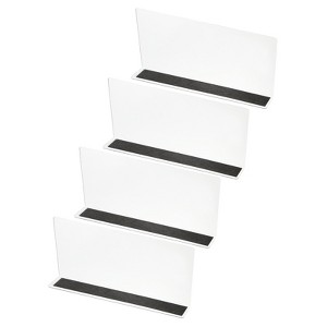 Unique Bargains Acrylic Magnetic Smooth L-Shaped Bedroom Kitchen Office Shelf Dividers 4 Pcs - 1 of 4