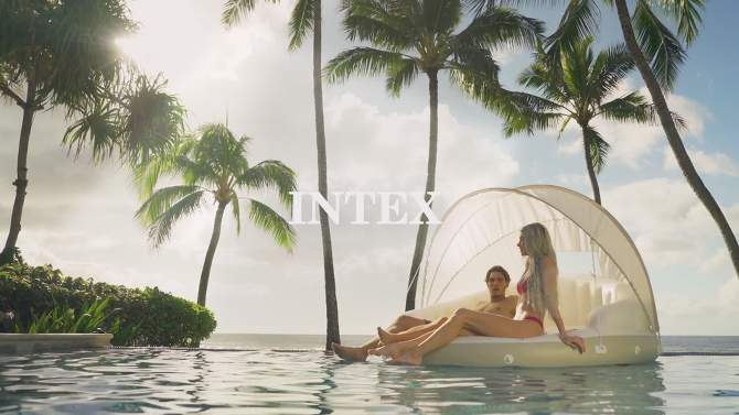 Intex Inflatable Canopy Island Float Lounge, 78.5" x 59", 2 of 8, play video