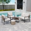 EAGLE PEAK Sunset Dune 6 Piece Collection Modern Outdoor Furniture Set, Patio Wicker Lounge Wood Grain - 2 of 4