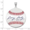 Black Bow Jewelry Sterling Silver Larry Doby Signature LG Enamel Baseball Pendant - 4 of 4