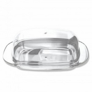 Handy Housewares Large Double-Wide Clear Acrylic Butter Serving Storage Dish with Lid - 1 of 4