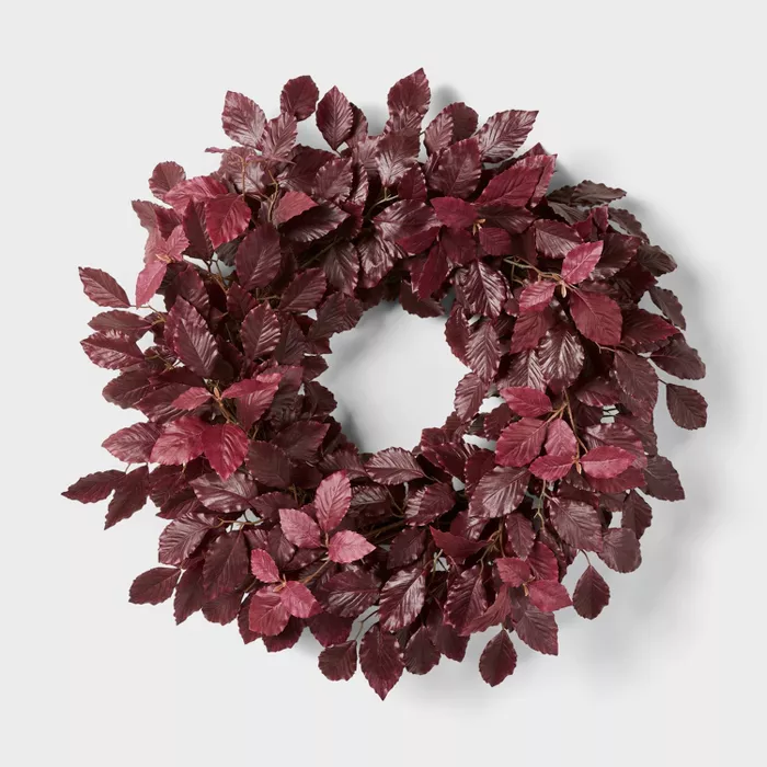 Burgundy Leaf Wreath