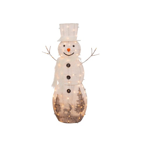 GIL 48-Inch Tall, Electric-Operated, LED Lighted White Snowman with Scarf  and Top Hat