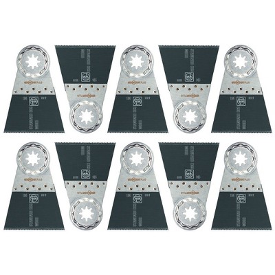 Fein 63502134290 E Cut Standard Wood, Drywall, & Plastic Oscillating Multitool Starlock 2 x 2.5 Inch Saw Blade Tool Set (10 Pack)