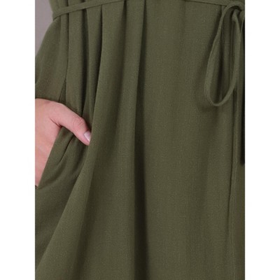Женские платья INSPIRE CHIC Women's Halter Neck Belted Casual Summer Midi Dress Medium Army Green — фото 4