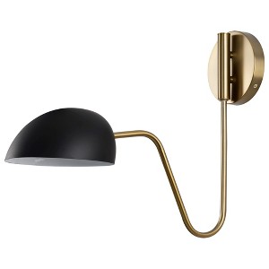 Nuvo Lighting Trilby 1 - Light Sconce in  Matte Black/Burnished Brass - 1 of 1