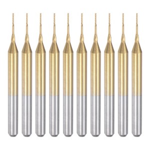 Unique Bargains Titanium Coat Carbide End Engraving CNC 1/8" Shank Router Bits 10 Pcs - 1 of 4