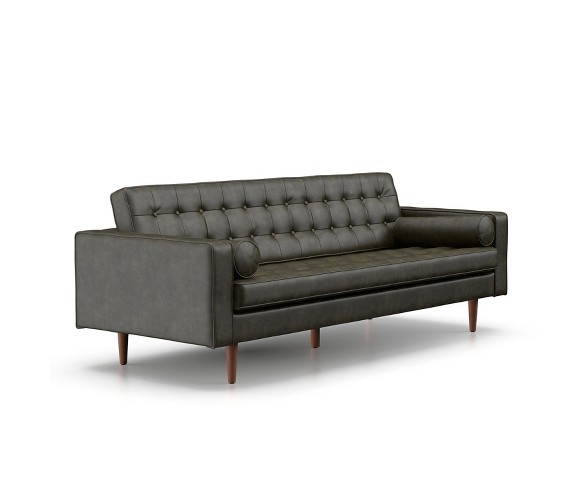 Oscar Modern Tufted Faux Leather Sofa Vintage Gray - AF Lifestlye