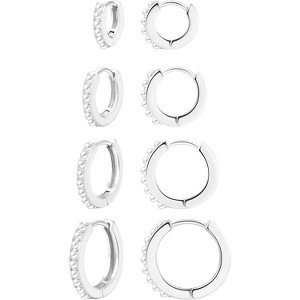 14K gold-plated small hoop earrings set, stackable cartilage earrings, a perfect Christmas gift for women. - 1 of 4