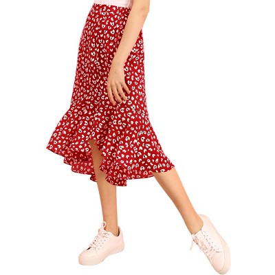 flower print midi skirt