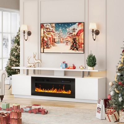 Fireplace TV Stand for 80 Inch TV, 70” Entertainment Center with 36” Electric Fireplace