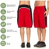 Mens Moisture Wicking Athletic Basketball & Gym Workout Shorts with Pockets Multipack, Up to 3XL, Pack of 5 - 3 of 4