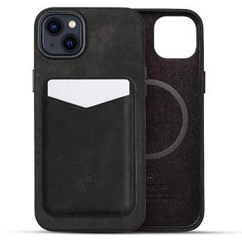 DONBOLSO iPhone 14 Plus Leather Wallet Case + Wallet Bundle, Black