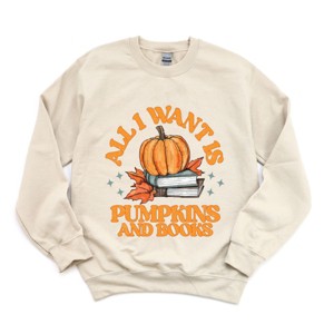 Simply Sage Market All I Want Is Pumpkins And Books Sweatshirt - 1 of 4