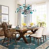 Rennnsan Veyla 38" W 13 -Light Gradient Blue Glass Dimmable Mid-Century Bubble Chandelier in Black & Brass Gold - 4 of 4